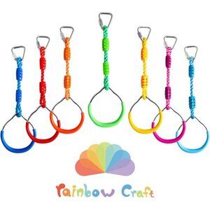 7-Pack Colorful Ninja Rings - Gymnastic Rings, Swing Bar Rings, Monkey Rings